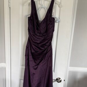 David's Bridal Deep Purple Maxi Dress